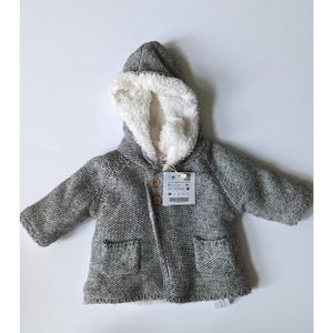 NWT Zara Fur lined Cardigan